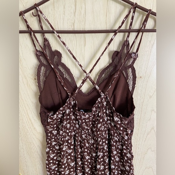 Francesca’s Cadie Bralette Floral Mini Dress Trixxe Brown Sz Medium - Picture 6 of 12